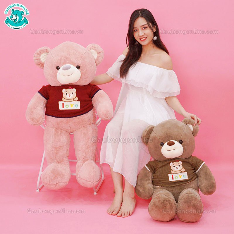 Gấu Bông Teddy Áo Len Gấu Love Cao Cấp Gấu Bông Online