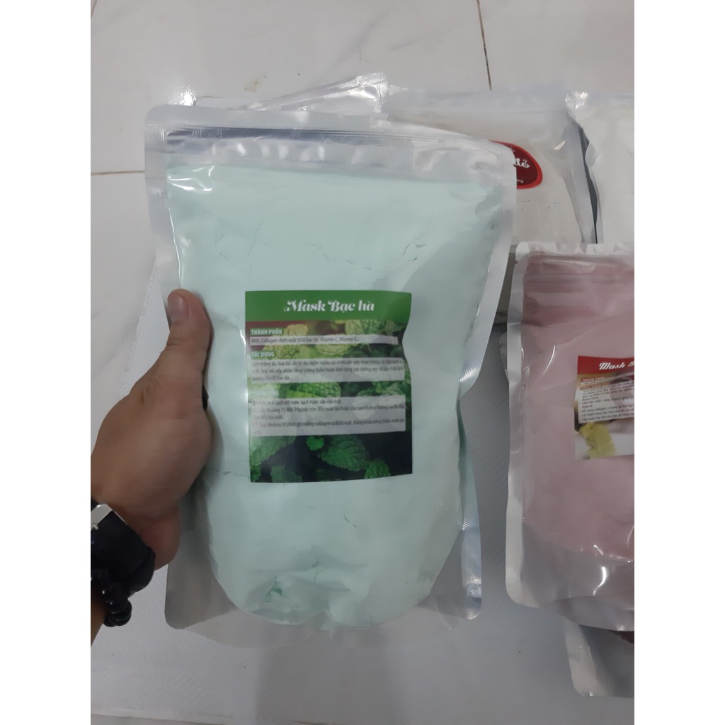 500g mặt nạ bạc hà, hoa hồng collagen handmade
