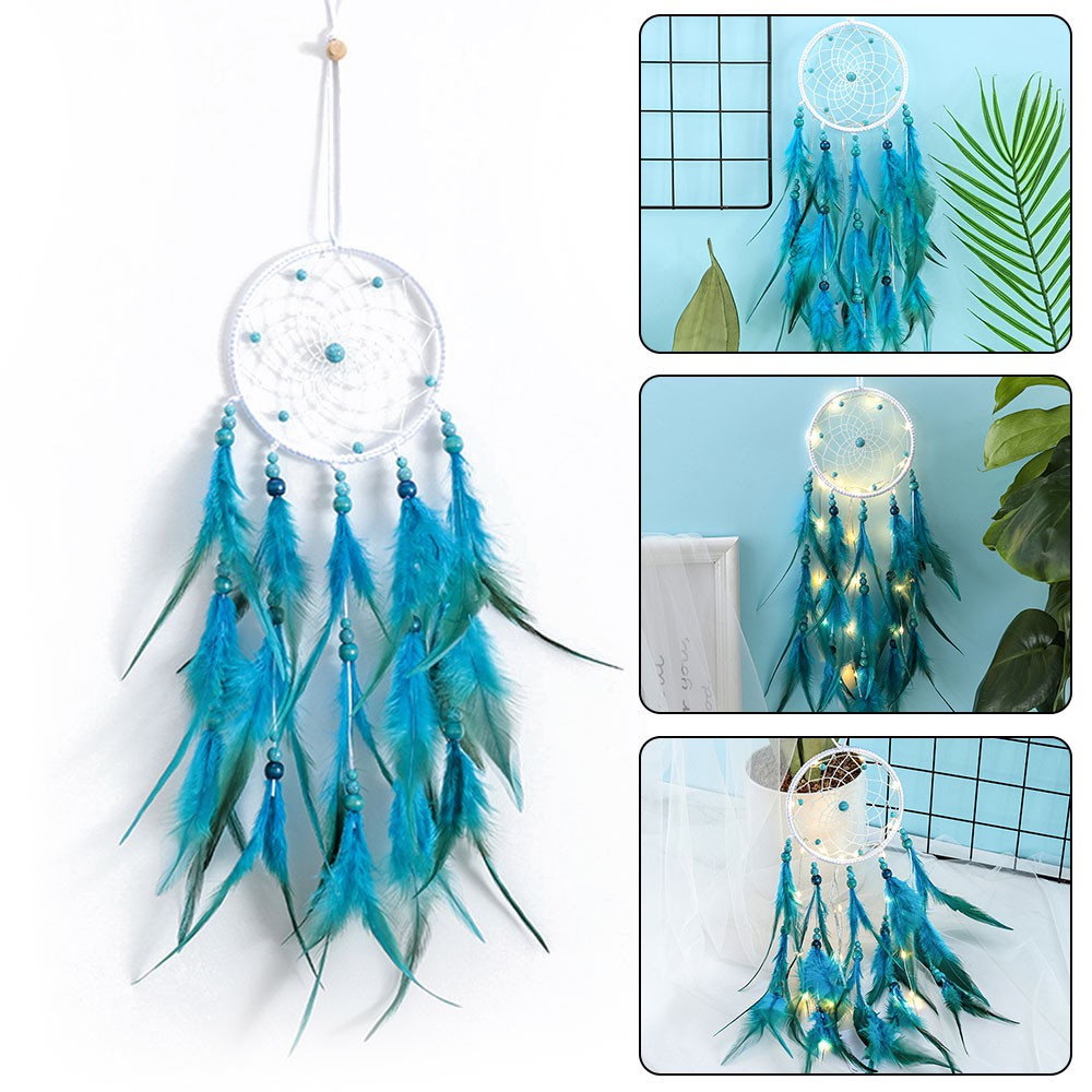 Dreamcatcher Màu Xanh Dương Dùng Trang Trí Xe Hơi