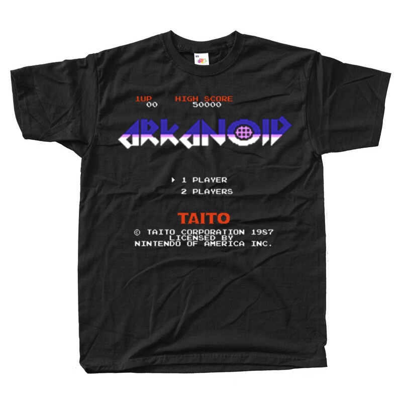 Màn hình khởi động Arkanoid Nes Game Áo thun mùa hè ngày của mẹ màu đen