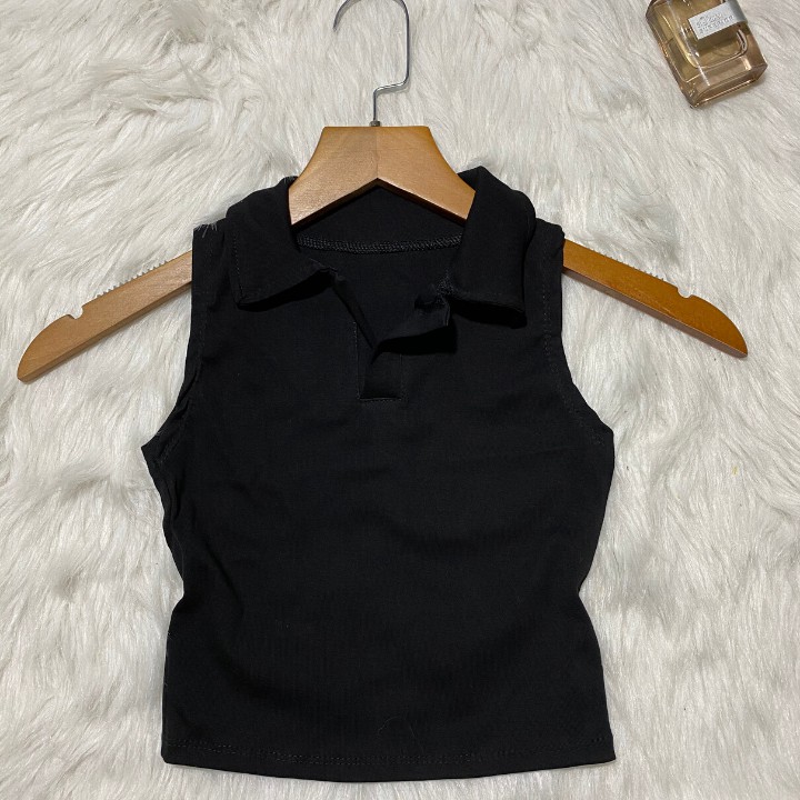 [Mã FASHIONT4WA2 giảm 10K đơn 50K] Áo Ba Lỗ Croptop Chất Porip Cổ Bẻ Thời Trang Siêu Xinh (hàng có sẵn) | BigBuy360 - bigbuy360.vn