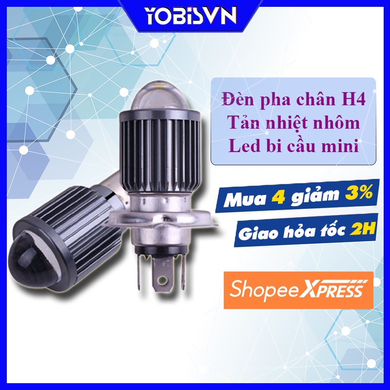 BÓNG ĐÈN PHA BI CẦU CHO XE MÁY CHÂN H4, BA20D