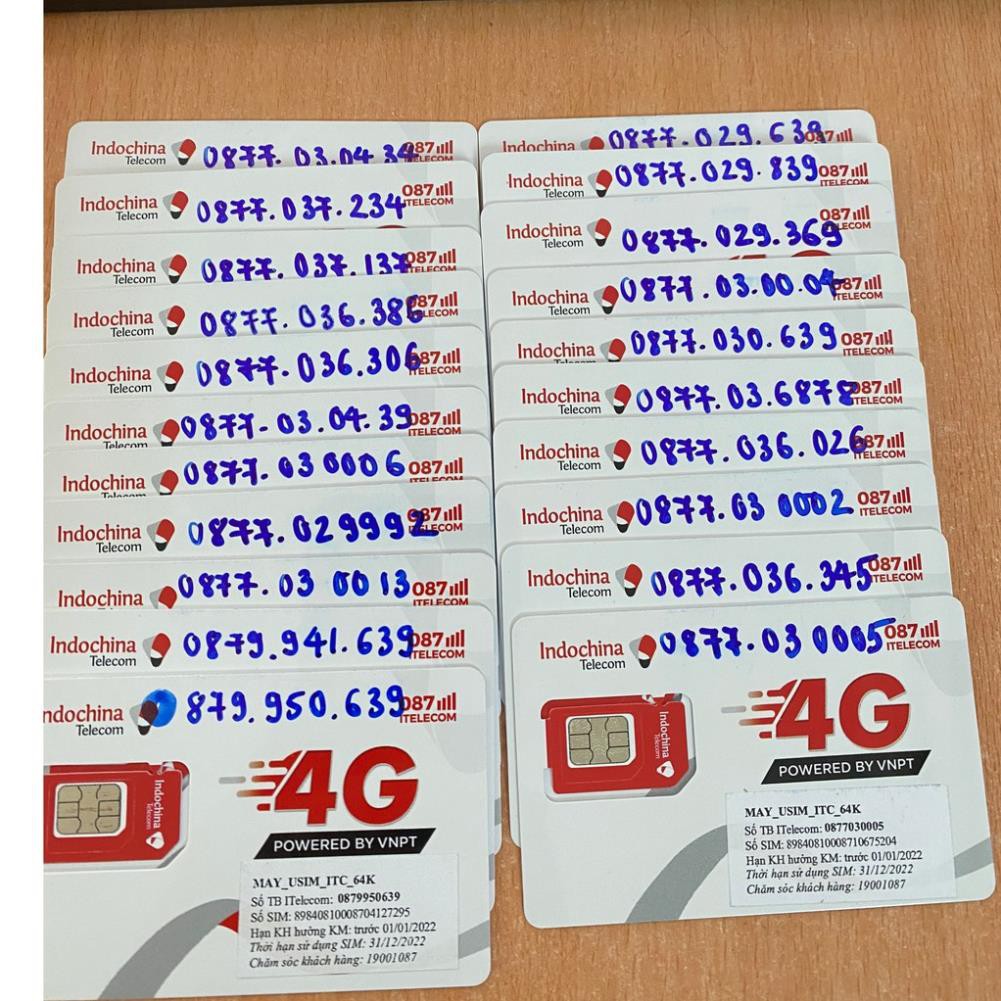 Sim 4G Vina- ITELECOM 90Gb, nghe gọi free vina, 90GB data tốc độ cao mỗi tháng, số chọn (SP1)