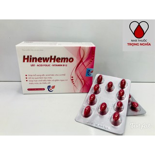 HINEWHEMO - bổ sung sắt và Acid Folic hộp 30 viên