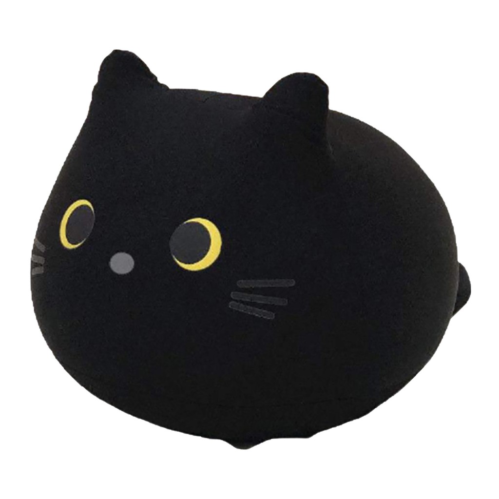 Gối nhồi bông hình chú mèo đen 3d mềm mại