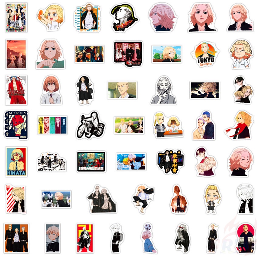 Bộ 100 miếng hình dán họa tiết tokyo revengers hỗn hợp chủ đề B trang trí laptop/ hành lý DIY