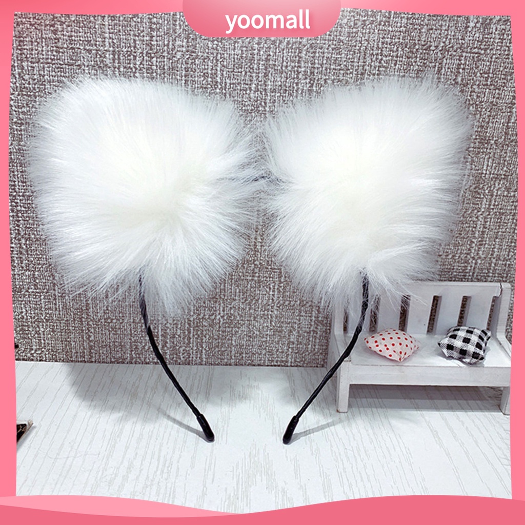 Yomall♡ Băng Đô Cài Tóc Tai Mèo Bông Dài Dễ Thương Dùng Hóa Trang Nhân Vật Anime