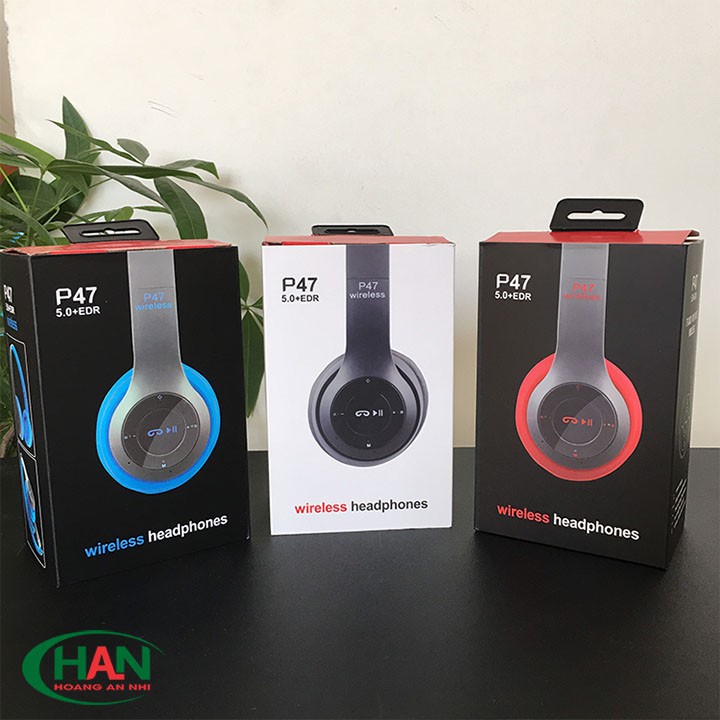 Tai nghe Bluetooth P47 chụp tai không dây có khe cắm thẻ nhớ âm thanh trung thực | BigBuy360 - bigbuy360.vn
