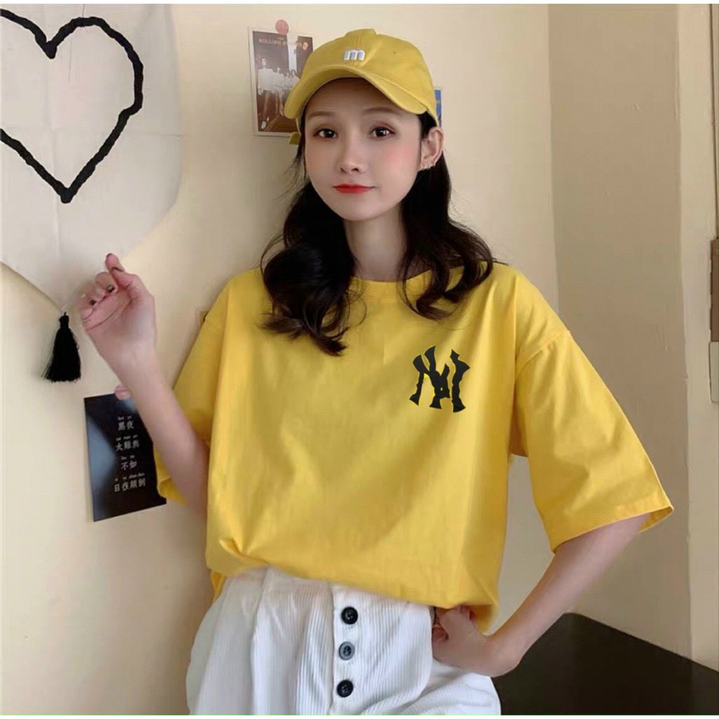 Áo Thun Tay Lỡ Form Rộng Unisex NY Hai Màu Hot Hit
