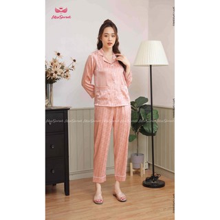 Bộ Pijama Lụa Gấm Dior Đỗ