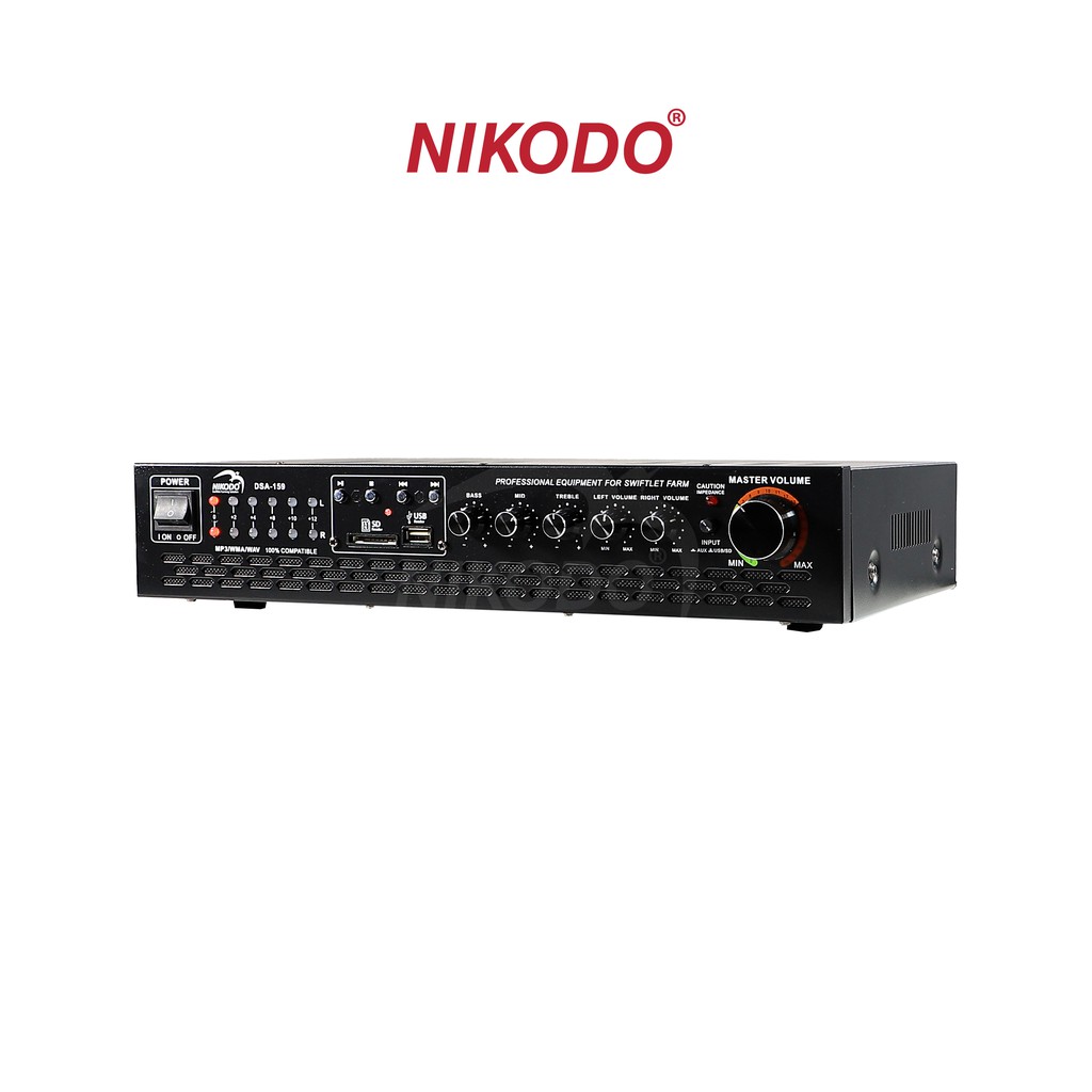 Amply Nikodo DSA 159 nhập khẩu chính hãng, chuẩn Malaysia, tải 200 loa ru/Âm li cho nhà nuôi yến