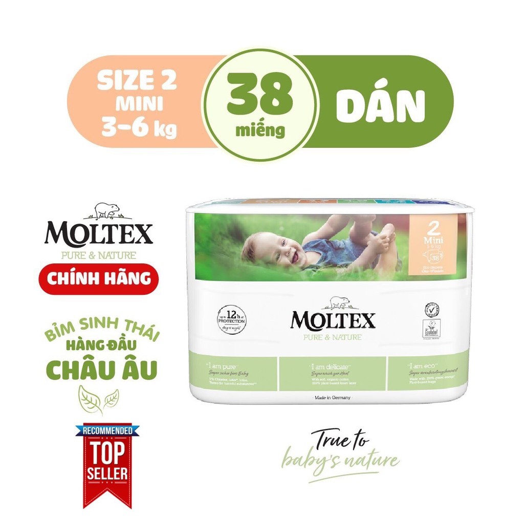 Bỉm/Tã dán Moltex Mini Size 3-6kg 38 miếng