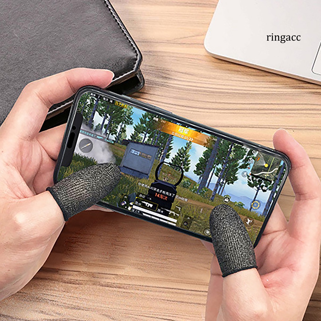 1 Cặp Bao Ngón Tay Chơi Game Điện Thoại Chống Trầy Bằng Sợi Nylon