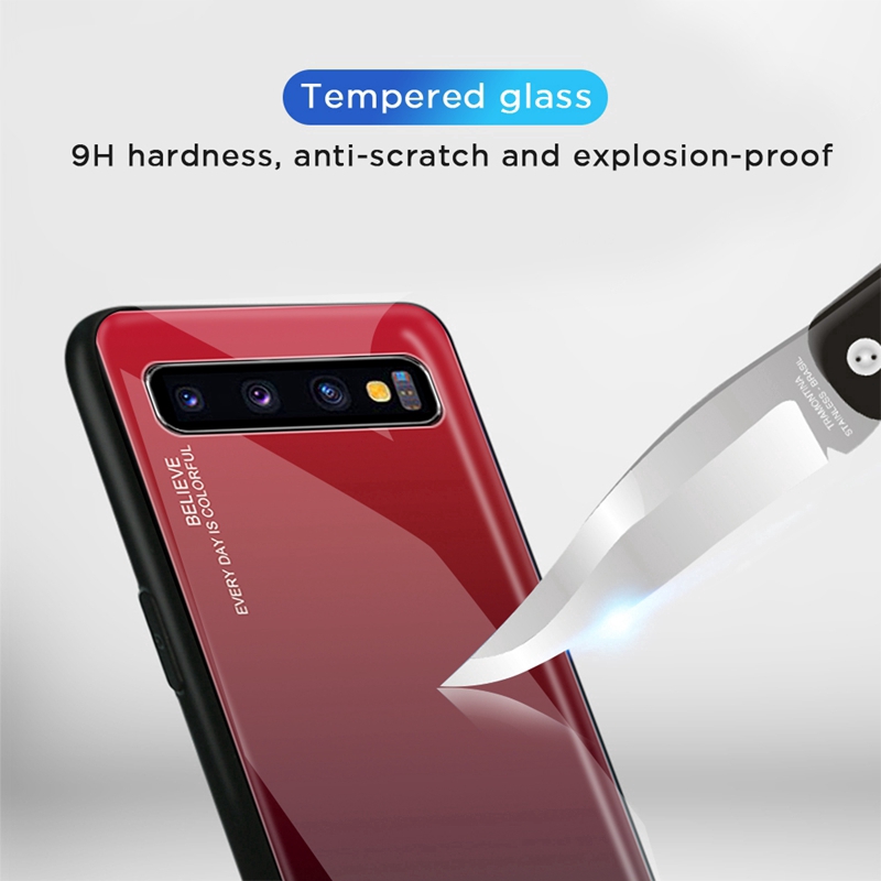 Ốp điện thoại kính cường lực màu gradient sang trọng cho Samsung Galaxy S10 5G