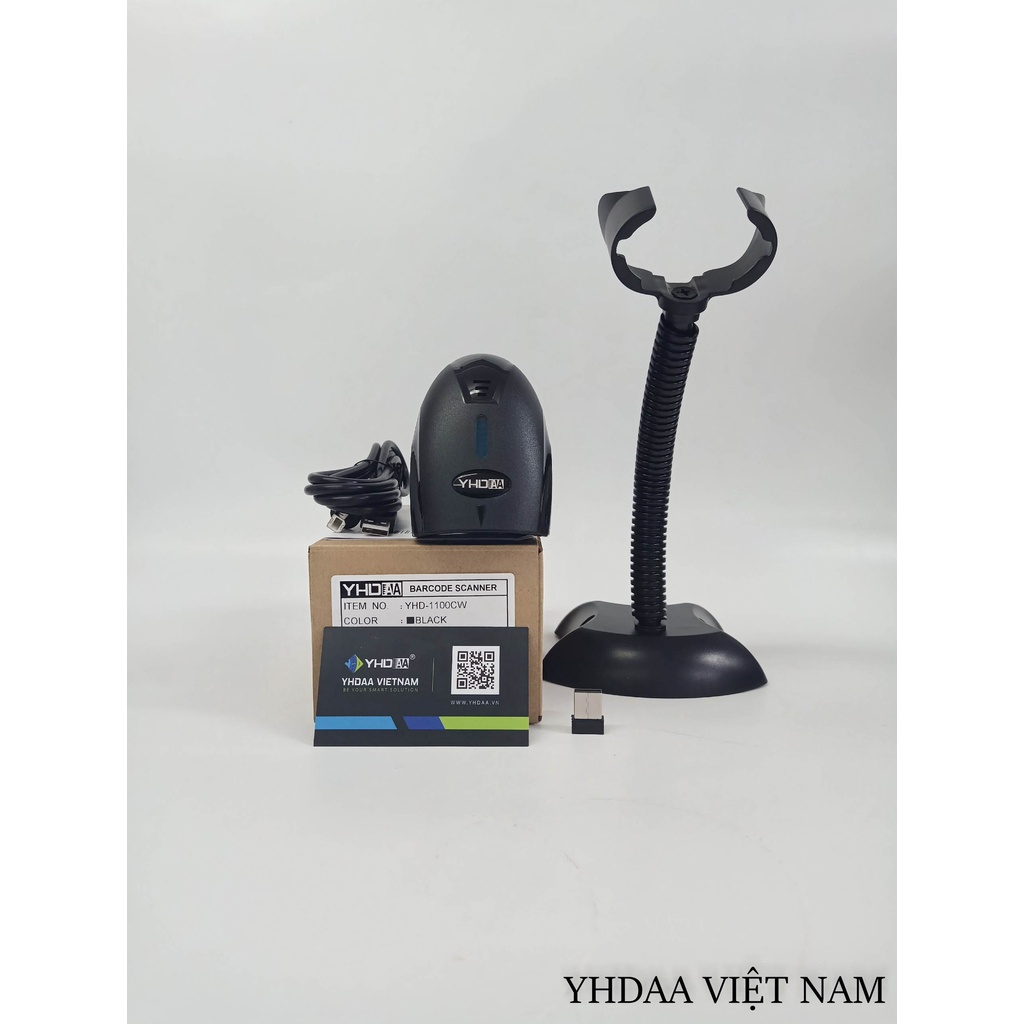 Máy quét mã vạch không dây YHD-1100CW 1D máy bắn mã vạch Barcode không dây dùng trên Máy tính (bảo hành 1 năm)