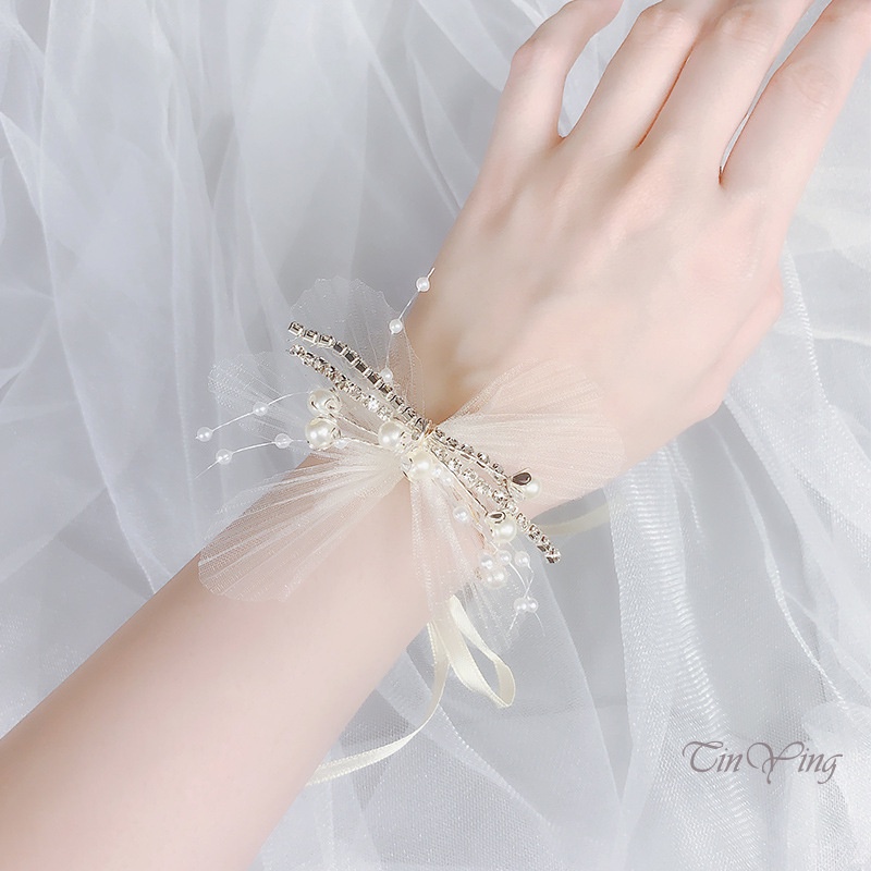 GETNOIVAS Băng Đô Cài Tóc Đính Hoa Ngọc Trai Dễ Thương Cho Bé Gái