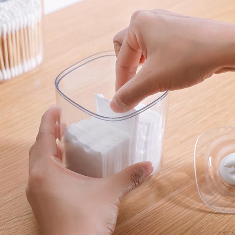 Hộp nhựa Acrylic màu trong suốt chuyên đựng tăm bông | BigBuy360 - bigbuy360.vn