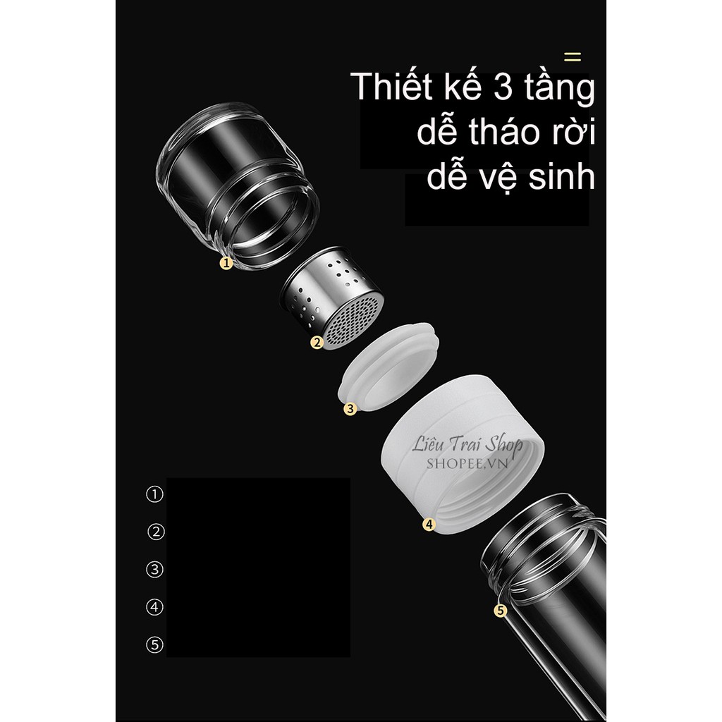 Bình pha trà thuỷ tinh mini cầm tay phong cách Nhật Bản bình trà nhỏ du lịch 260ml