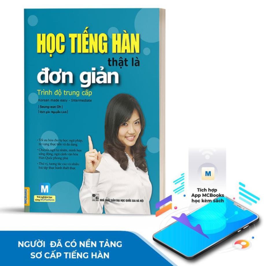 Sách - Học Tiếng Hàn Thật Là Đơn Giản Trình Độ Trung Cấp - Học Kèm App Online [MCBOOKS]