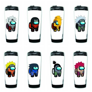 Bình nước IN HÌNH Among us Sasuke Naruto game chibi cốc đựng quà tặng tiện lợi