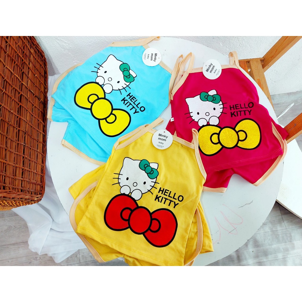 [HOTTREND] BỘ HAI DÂY HELLO KITTY CHẤT COTTON MỀM MÁT SIÊU ĐÁNG YÊU CHO BÉ. VIDEO THẬT. BIBO BABY SHOP