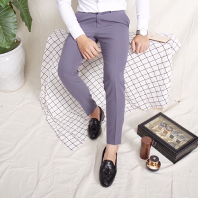 Quần vải ghi nam cao cấp, dáng ống côn trẻ trung, vải dầy đẹp co giãn | BigBuy360 - bigbuy360.vn