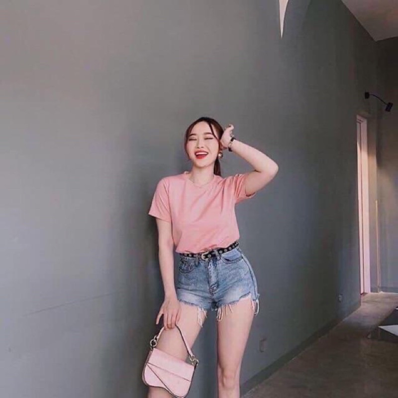 Áo phông, áo thun giấy G.A.P , áo phông nữ trơn cổ tròn, chất thun giấy mỏng nhẹ thoáng mát - TIỆM NHÀ SU