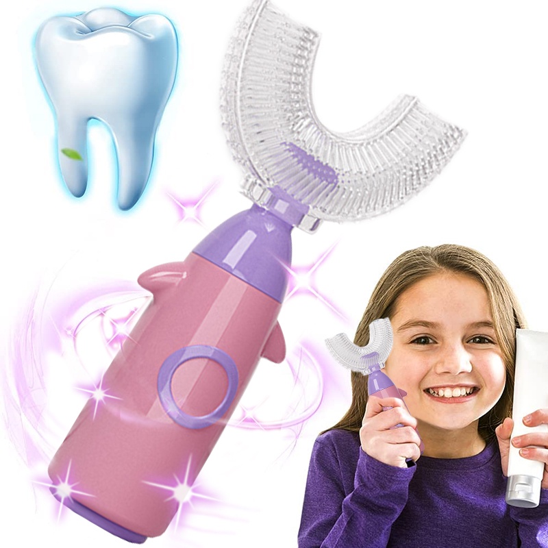 Bàn chải đánh răng từ silicon hình chữ U cho bé 0-12 tuổi