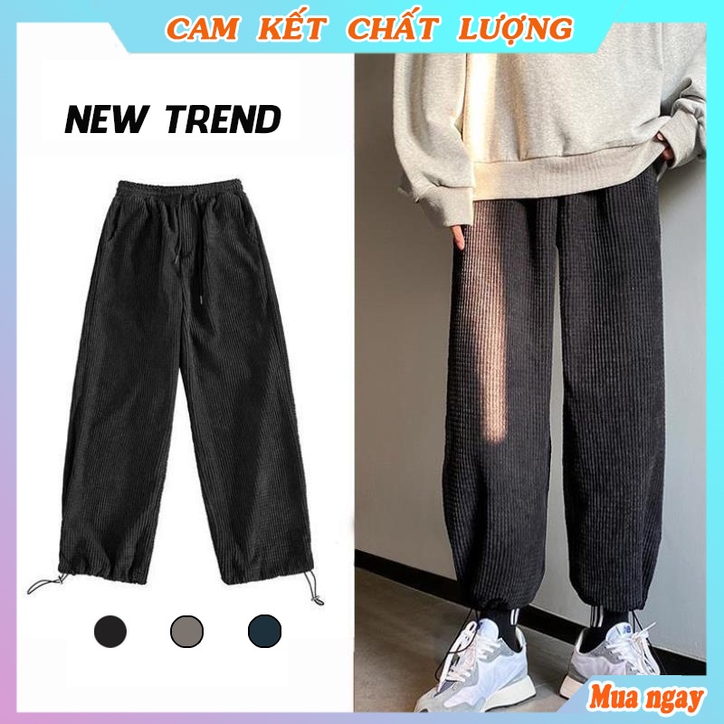 Quần jogger nam nữ dây rút, quần nam nữ thể thao tập gym chất nhung gân phong cách Hàn Quốc free ship mã QN4