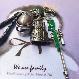 Bộ Móc Khóa PUBG 3 Món - Súng + Mũ 3 + Giáp 3 - Tặng Dây Cầm