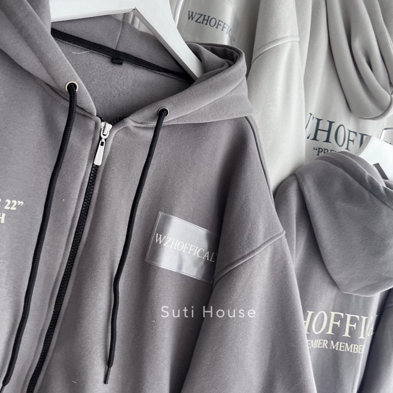 [ẢNH THẬT] Áo Hoodie Zip WZHOFFICAL 2 Màu Tan Ghi Và Xám Chì Form Rộng Unisex Nam Nữ - Suti House | BigBuy360 - bigbuy360.vn
