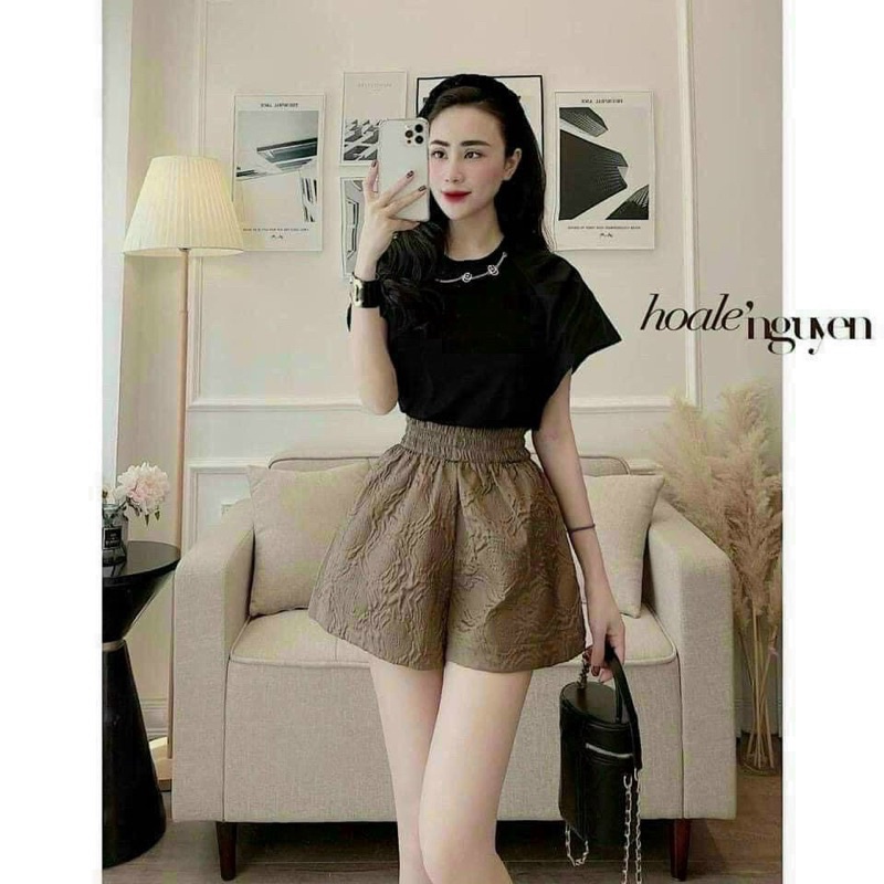 [ Giá Sỉ ] Quần sooc hoa dập nổi, quần đùi nữ hàng loại 1 _sẵn hàng
