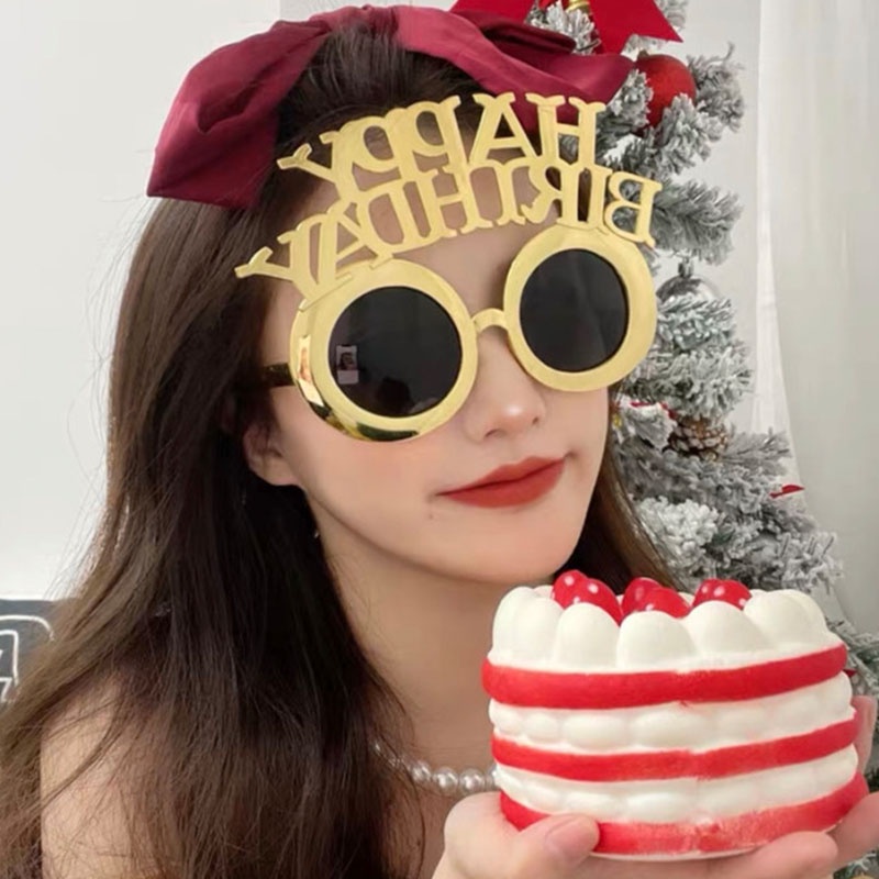 Mắt Kính In Chữ Happy Birthday Ngộ Nghĩnh