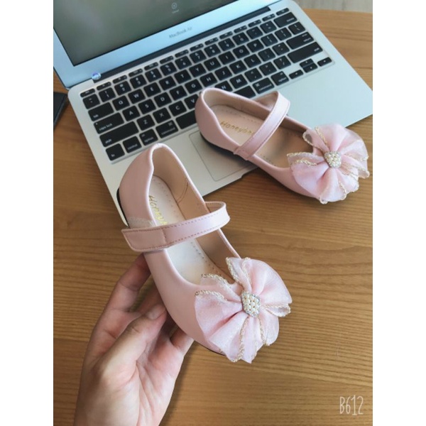 Giầy búp bê da mềm nơ voan đế cao su size từ 25 đến 35