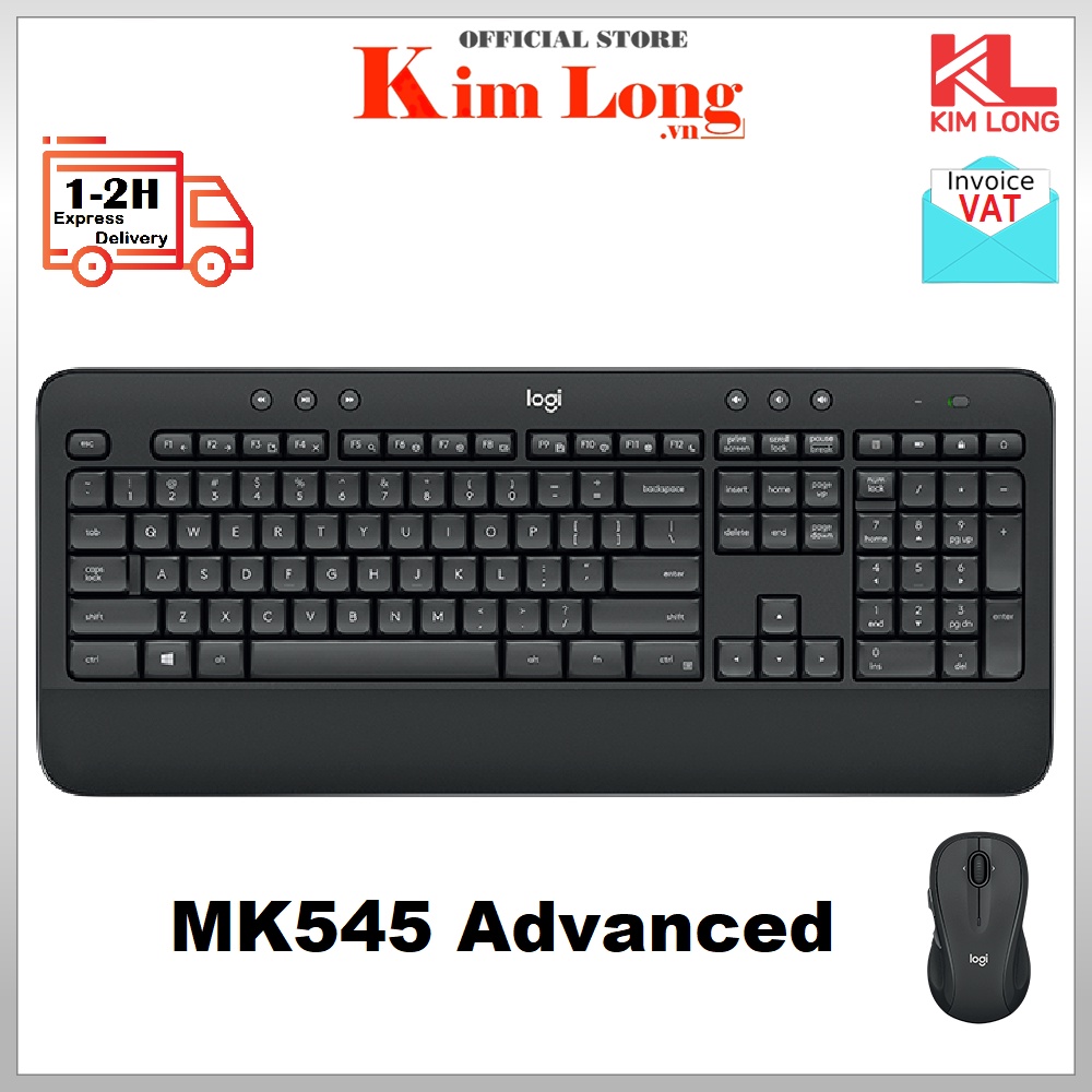 Bộ Bàn phím Chuột Logitech không dây MK545 - Chính hãng