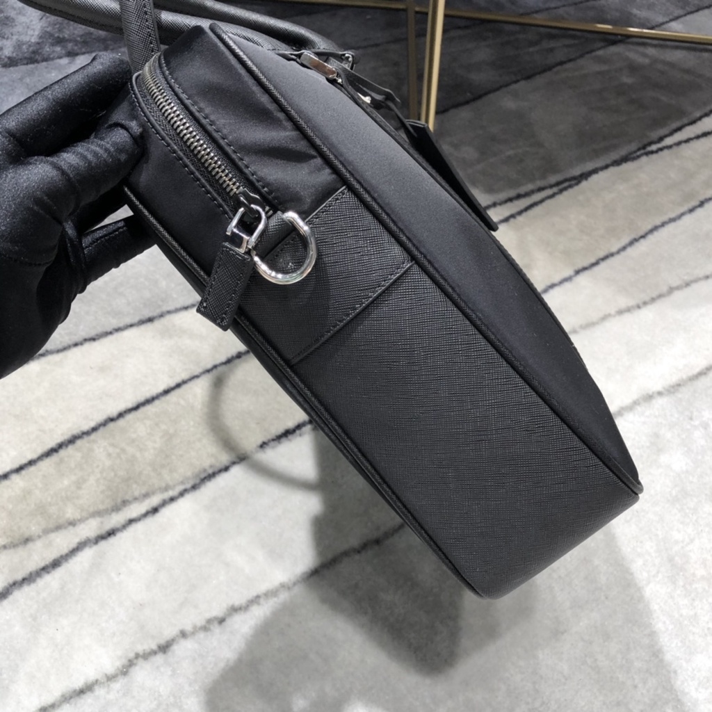 Túi xách nam có dây đeo chéo, túi văn phòng vải dù prada PD cao cấp