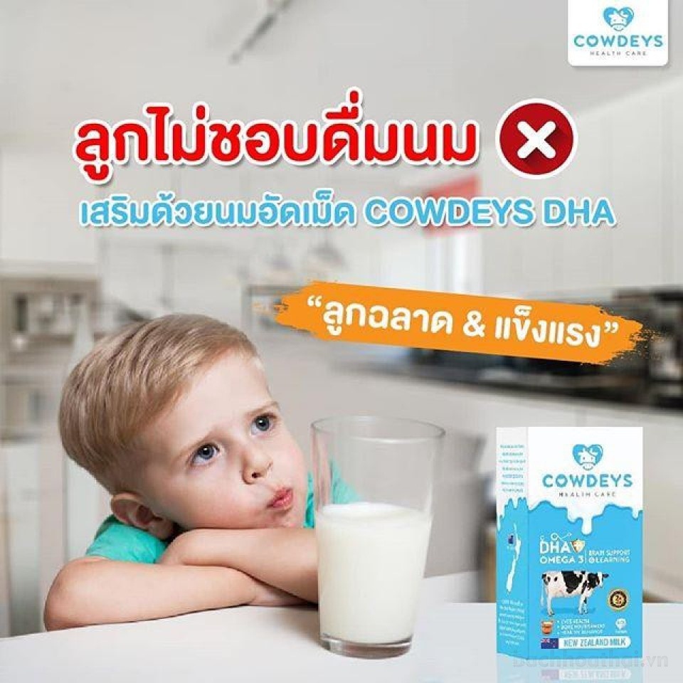 Sữa nén dạng vıên Cowdeys DHA Sweetened Flavour Milk Tablet Thái lan