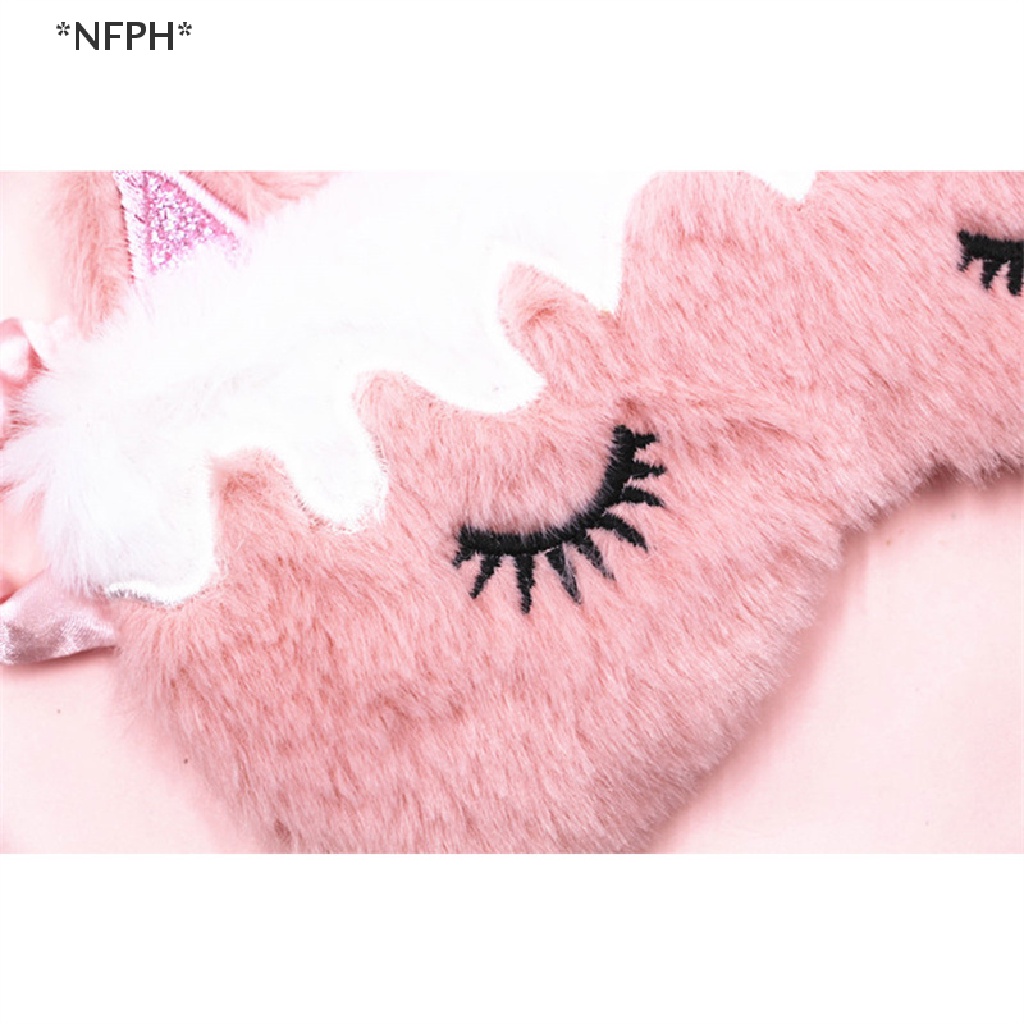 Bịt Mắt Ngủ Hình Kỳ Lân 3D Bằng Lông Nhung Dễ Thương Xinh Xắn