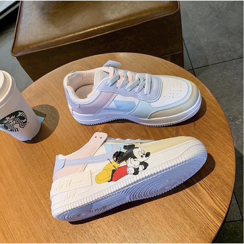 Giày thể thao sneakers nữ FREESHIP độn đế mickey (tặng dây giày hồng kute)