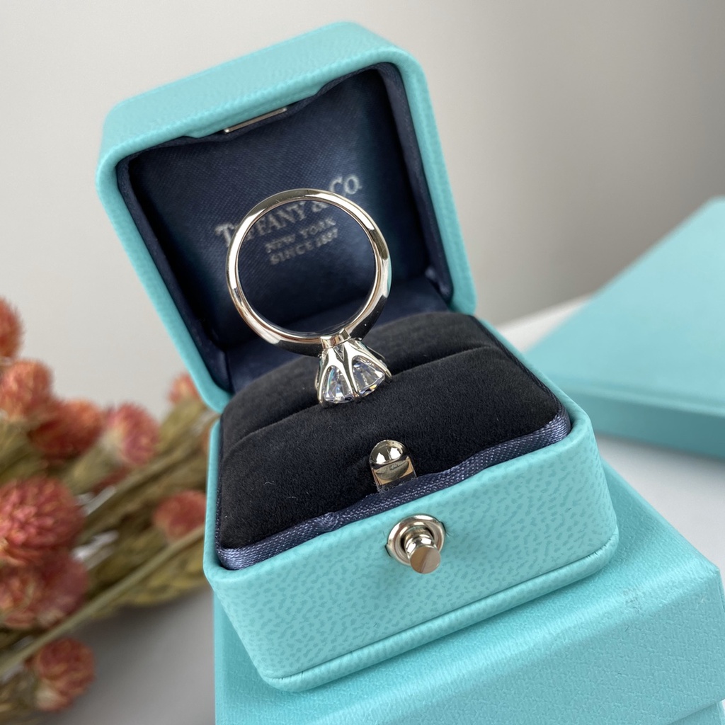 Nhẫn Cưới Bạc S925 Ba Chiếc Carat Ba Chiếc Đính Kim Cương Thời Trang Mới Dành Cho Nữ