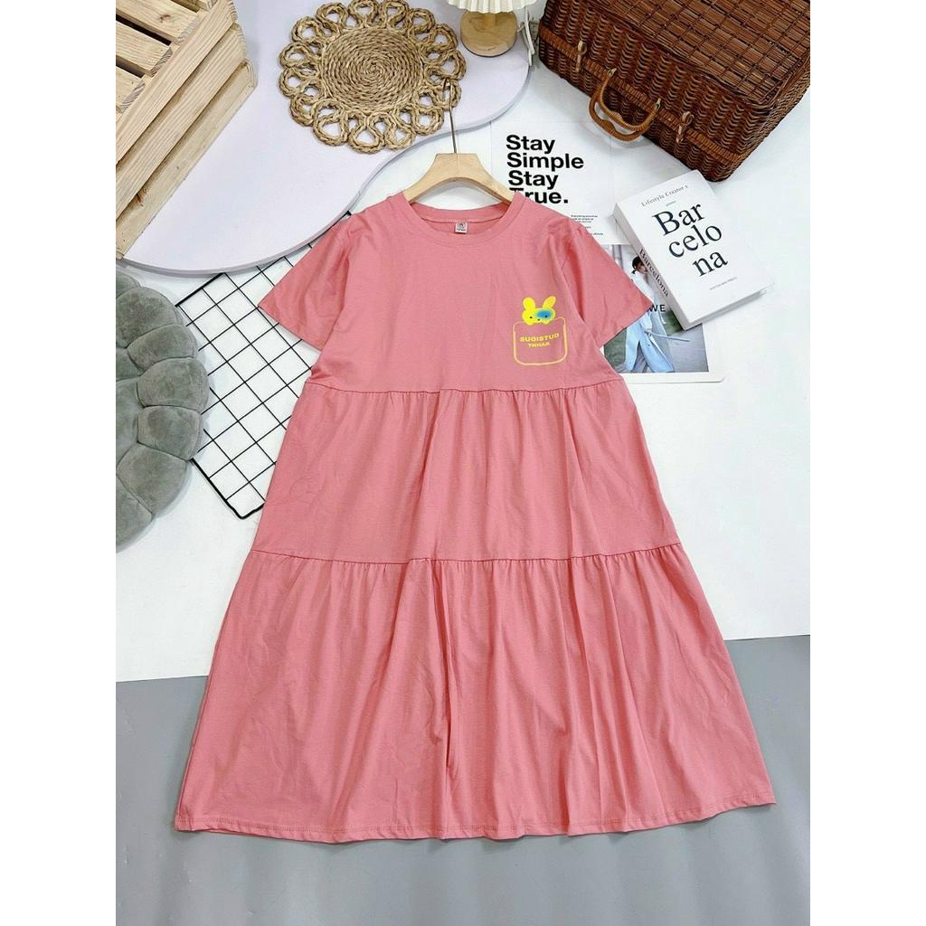 Váy Bầu Đầm Bầu Thun Cotton Thỏ Chất Cotton Mát Phù Hợp Đi Chơi Mặc Ở Nhà