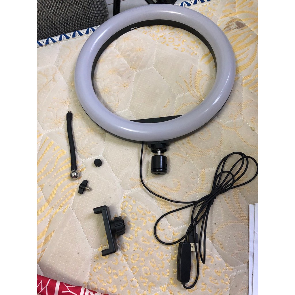 Đèn led livestream 26cm - 33cm hỗ trợ bắt sáng cho spa, nối mi, livetream fb,quay tiktok, giá không bao gồm chân