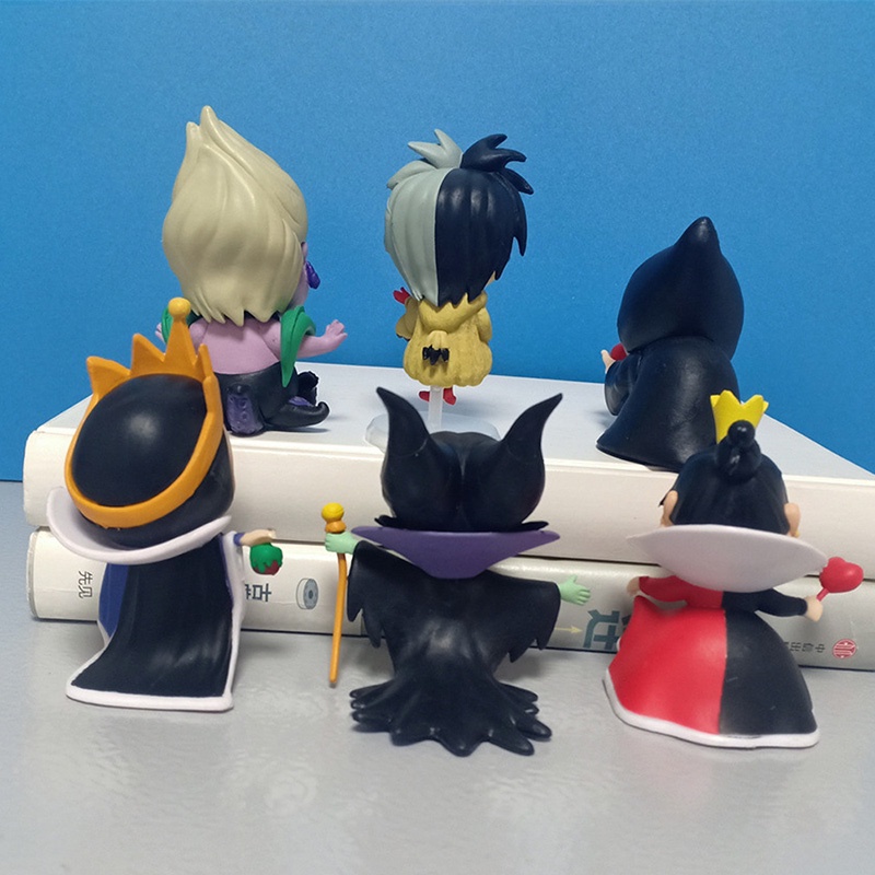 Set 6 Mô Hình Đồ Chơi Nhân Vật Maleficent Evil Queen Cruella de Vil Villains Ursula 101 Dalmatians