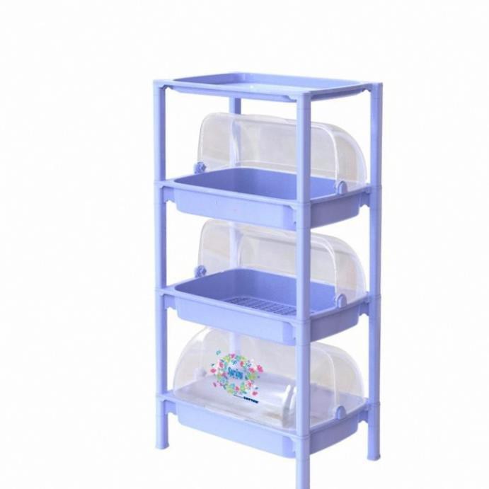 ( hang hot) Kệ chén Việt Nhật 3 tầng có nắp đậy - đồ dùng nhà bếp cao cấp an toàn tiện dụng