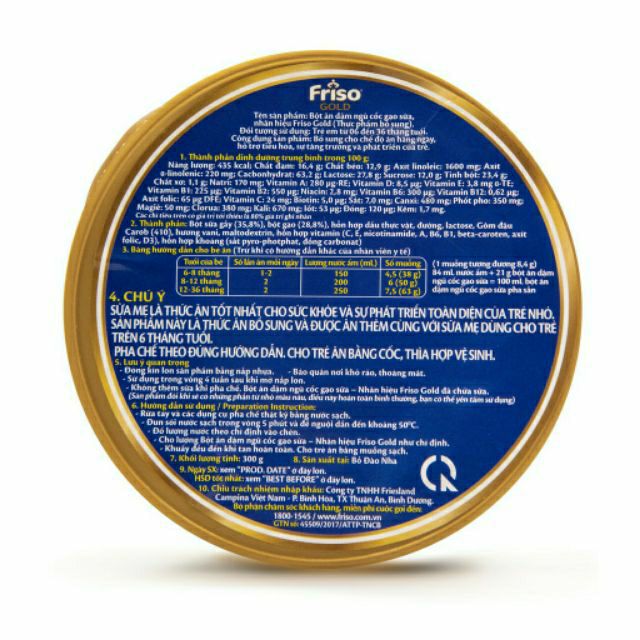 (Hsd 15/5/2022) Bột ăn dặm Friso Gold 300g cho bé