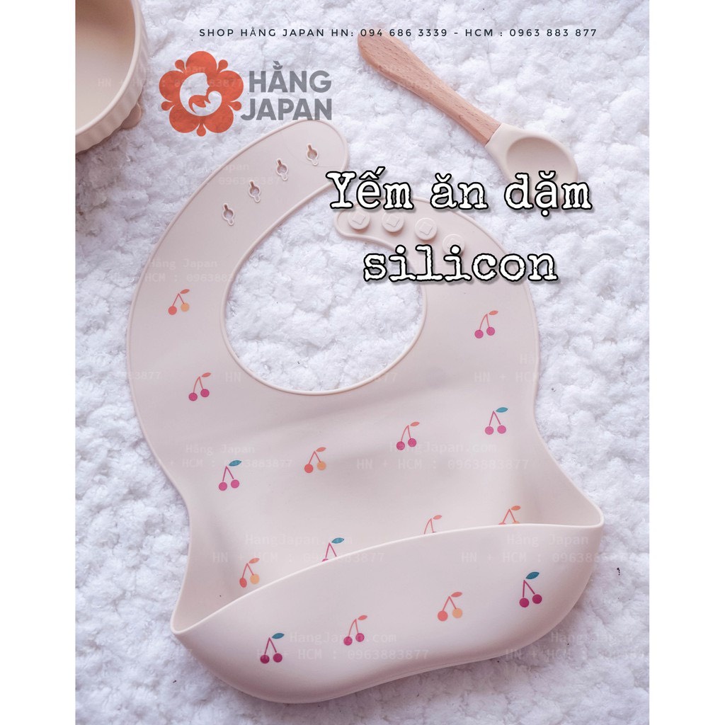 Yếm ăn dặm Silicone Kamimi xuất hàn họa tiết xinh xắn đắng yêu cho bé
