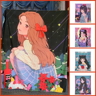 Tranh vải treo tường ⚡⚡ Tranh vải treo tường cô gái decor phòng ngủ đẹp, thảm treo tường size lớn