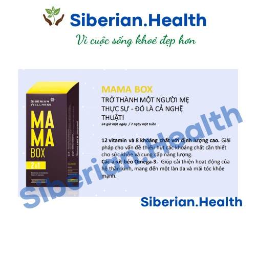 [Hỗ trợ bà bầu] Viên uống cho mẹ bầu và mẹ sau sinh MAMA BOX Siberian Wellness 30 túi