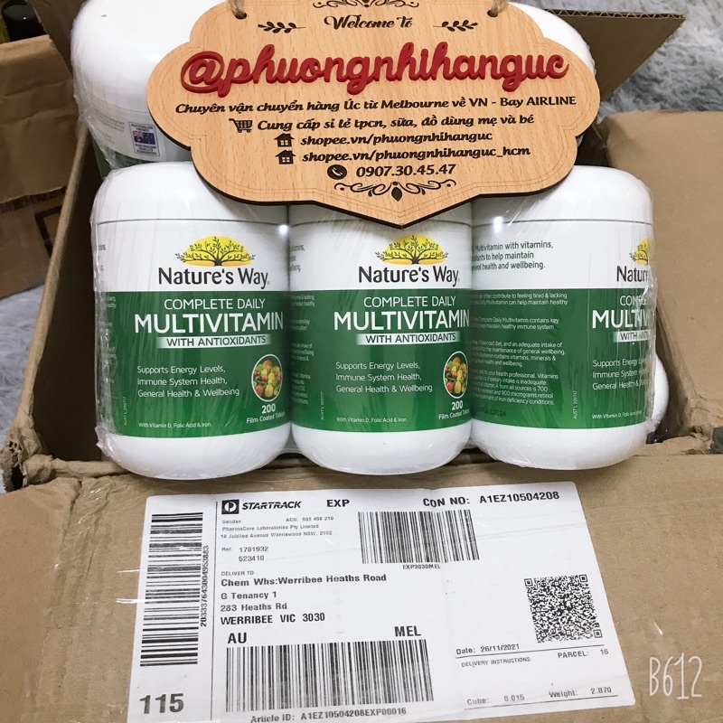 HÀNG CHUẨN AIR MUA TRỰC TIẾP TẠI ÚC - VIÊN UỐNG VITAMIN MULTIVITAMIN TẢO BIỂN NATURE'S WAY - DATE 2024
