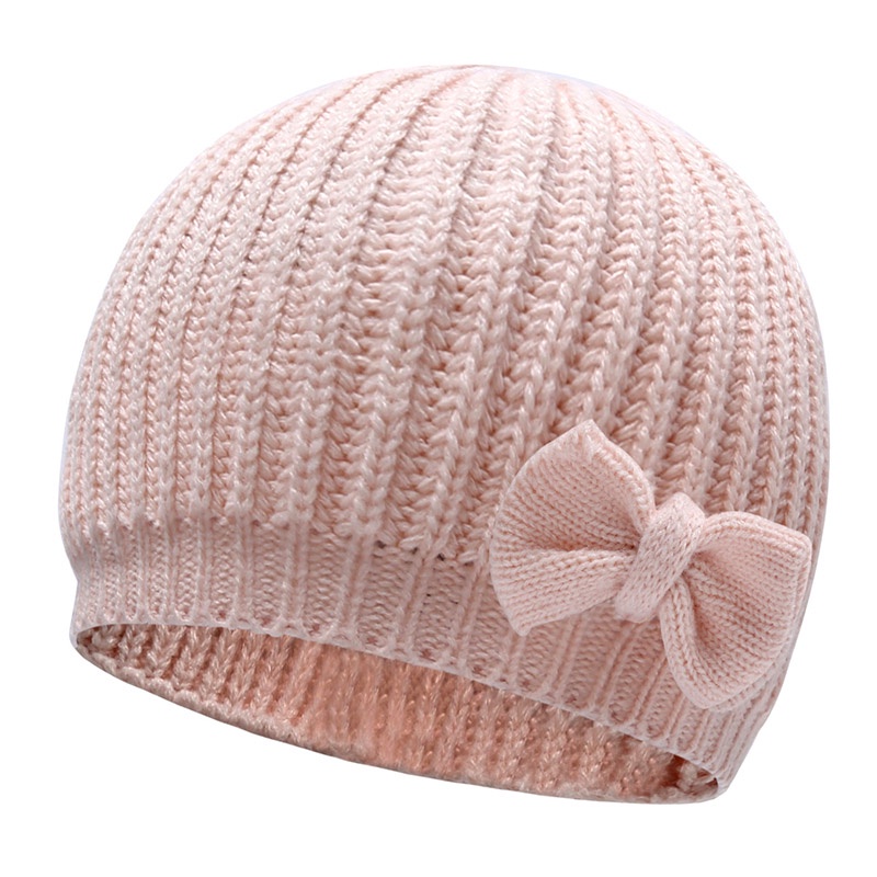 Mũ Len Beanie Đính Nơ Cho Trẻ Sơ Sinh